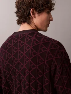 Calvin Klein Lässige Strickjacke mit durchgehendem Emblem-Logo^Herren Strickdesigns