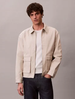 Calvin Klein Lässige Utility-Jacke aus Baumwollstretch^Herren JackenFrisch Eingetroffen