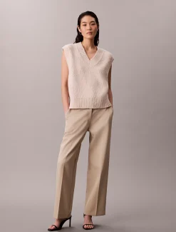 Calvin Klein Lässige Weste aus Woll-Bouclé^Damen Strickdesigns