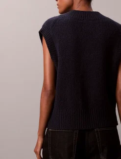 Calvin Klein Lässige Weste aus Woll-Bouclé^Damen Strickdesigns