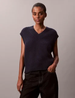 Calvin Klein Lässige Weste aus Woll-Bouclé^Damen Strickdesigns