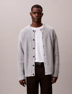 Calvin Klein Lässiger Cardigan aus gerippter Baumwolle^Herren Strickdesigns