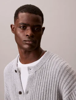 Calvin Klein Lässiger Cardigan aus gerippter Baumwolle^Herren Strickdesigns
