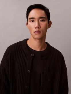 Calvin Klein Lässiger Cardigan aus gerippter Baumwolle^Herren Strickdesigns