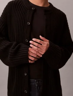 Calvin Klein Lässiger Cardigan aus gerippter Baumwolle^Herren Strickdesigns