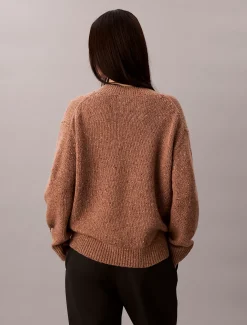 Calvin Klein Lässiger, dicker Pullover mit V-Ausschnitt^Damen Strickdesigns