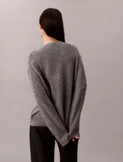 Calvin Klein Lässiger, dicker Pullover mit V-Ausschnitt^Damen Strickdesigns