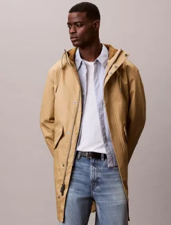 Calvin Klein Lässiger gefütterter Parka aus gebondeter Baumwolle^Herren Mäntel|JackenFrisch Eingetroffen