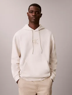 Calvin Klein Lässiger Hoodie aus Fleece mit Monogramm-Logoaufnäher^Herren Hoodies & Sweatshirts