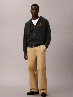 Calvin Klein Lässiger Hoodie aus Fleece mit grafischem Logo^Herren Hoodies & Sweatshirts