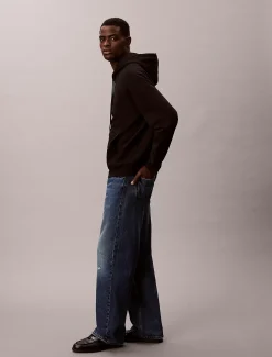 Calvin Klein Lässiger Hoodie aus Fleece mit Monogramm-Logoaufnäher^Herren Hoodies & Sweatshirts