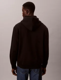 Calvin Klein Lässiger Hoodie aus Fleece mit Monogramm-Logoaufnäher^Herren Hoodies & Sweatshirts