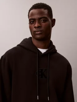 Calvin Klein Lässiger Hoodie aus Fleece mit Monogramm-Logoaufnäher^Herren Hoodies & Sweatshirts