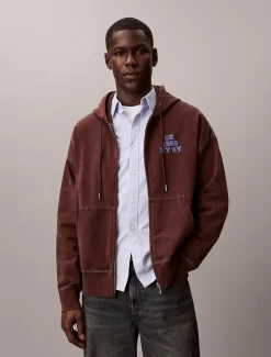 Calvin Klein Lässiger Hoodie aus Fleece mit grafischem Logo^Herren Hoodies & Sweatshirts