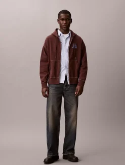 Calvin Klein Lässiger Hoodie aus Fleece mit grafischem Logo^Herren Hoodies & Sweatshirts