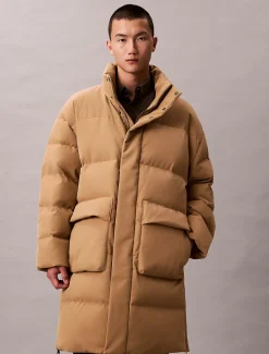 Calvin Klein Lässiger, langer Daunen-Steppmantel^Herren Mäntel|Stepp Jacken