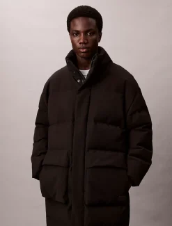 Calvin Klein Lässiger, langer Daunen-Steppmantel^Herren Mäntel|Stepp Jacken