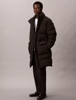 Calvin Klein Lässiger, langer Daunen-Steppmantel^Herren Mäntel|Stepp Jacken