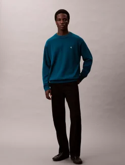 Calvin Klein Lässiger Monogramm-Pullover aus Baumwolle^Herren Strickdesigns