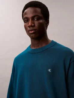 Calvin Klein Lässiger Monogramm-Pullover aus Baumwolle^Herren Strickdesigns