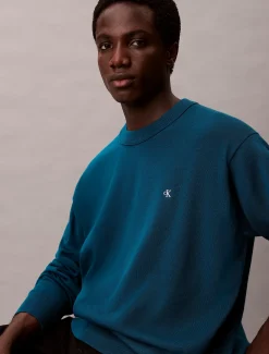 Calvin Klein Lässiger Monogramm-Pullover aus Baumwolle^Herren Strickdesigns
