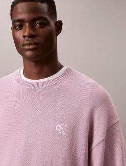 Calvin Klein Lässiger Monogramm-Pullover aus Baumwolle^Herren Strickdesigns