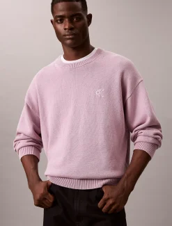 Calvin Klein Lässiger Monogramm-Pullover aus Baumwolle^Herren Strickdesigns