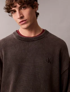 Calvin Klein Lässiger Monogramm-Pullover aus Baumwolle^Herren Strickdesigns