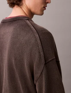 Calvin Klein Lässiger Monogramm-Pullover aus Baumwolle^Herren Strickdesigns