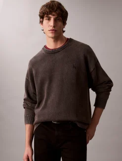 Calvin Klein Lässiger Monogramm-Pullover aus Baumwolle^Herren Strickdesigns