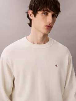 Calvin Klein Lässiger Monogramm-Pullover aus Baumwolle^Herren Strickdesigns