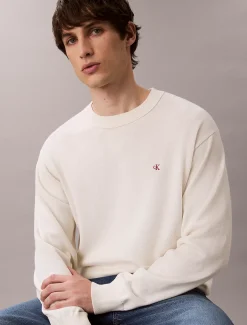 Calvin Klein Lässiger Monogramm-Pullover aus Baumwolle^Herren Strickdesigns