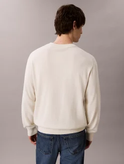 Calvin Klein Lässiger Monogramm-Pullover aus Baumwolle^Herren Strickdesigns