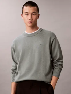 Calvin Klein Lässiger Monogramm-Pullover aus Baumwolle^Herren Strickdesigns