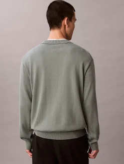 Calvin Klein Lässiger Monogramm-Pullover aus Baumwolle^Herren Strickdesigns
