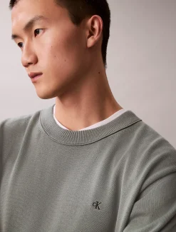 Calvin Klein Lässiger Monogramm-Pullover aus Baumwolle^Herren Strickdesigns