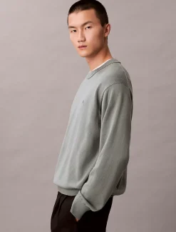 Calvin Klein Lässiger Monogramm-Pullover aus Baumwolle^Herren Strickdesigns