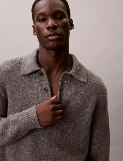 Calvin Klein Lässiger Polo-Pullover aus Wollgemisch^Herren Strickdesigns