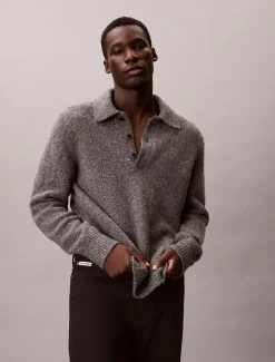 Calvin Klein Lässiger Polo-Pullover aus Wollgemisch^Herren Strickdesigns