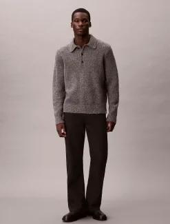 Calvin Klein Lässiger Polo-Pullover aus Wollgemisch^Herren Strickdesigns