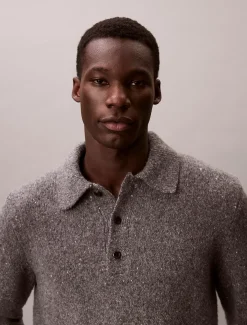 Calvin Klein Lässiger Polo-Pullover aus Wollgemisch^Herren Strickdesigns