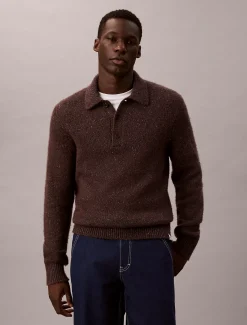 Calvin Klein Lässiger Polo-Pullover aus Wollgemisch^Herren Strickdesigns
