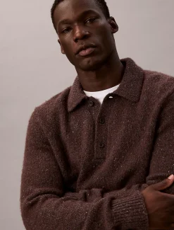 Calvin Klein Lässiger Polo-Pullover aus Wollgemisch^Herren Strickdesigns