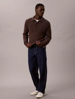 Calvin Klein Lässiger Polo-Pullover aus Wollgemisch^Herren Strickdesigns