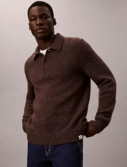Calvin Klein Lässiger Polo-Pullover aus Wollgemisch^Herren Strickdesigns