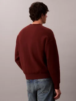 Calvin Klein Lässiger Pullover aus Baumwollgemisch mit Monogramm-Logo^Herren Strickdesigns