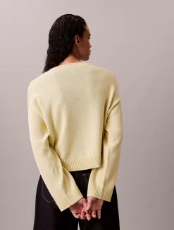 Calvin Klein Lässiger Pullover aus Baumwolle mit Rundhalsausschnitt^Damen Strickdesigns