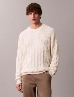 Calvin Klein Lässiger Pullover mit durchgehendem Logo^Herren Strickdesigns