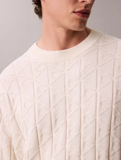 Calvin Klein Lässiger Pullover mit durchgehendem Logo^Herren Strickdesigns