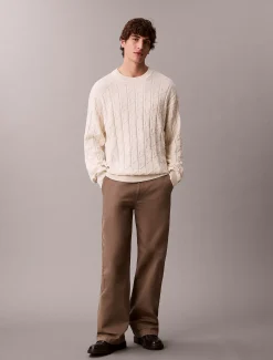 Calvin Klein Lässiger Pullover mit durchgehendem Logo^Herren Strickdesigns